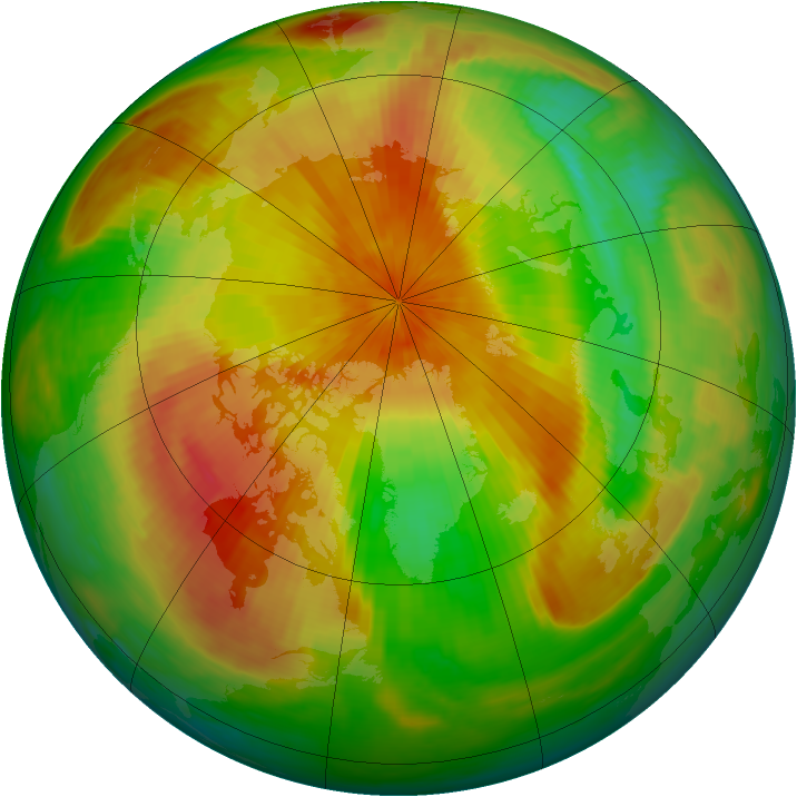 Arctic ozone map for 12 April 2000